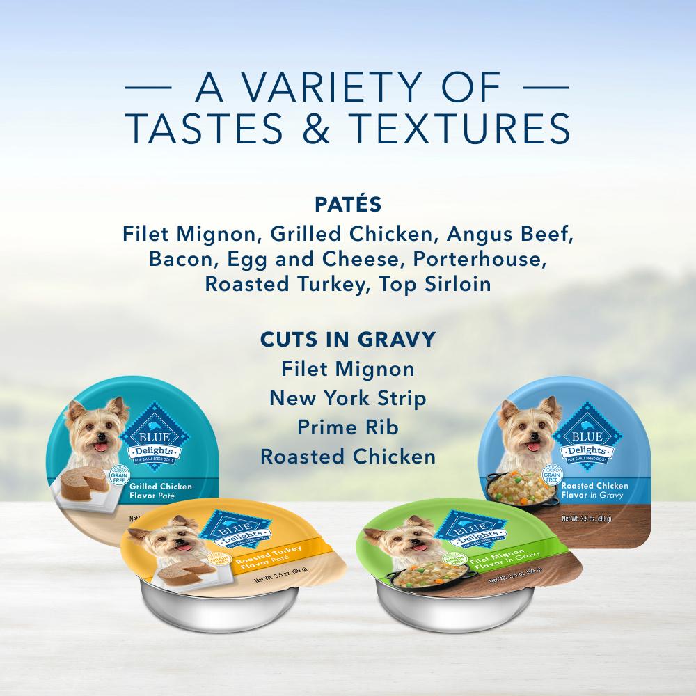 Blue Buffalo Blue Delights Small Breed Top Sirloin Pate Dog Food Cup -  Serving NY - NJ