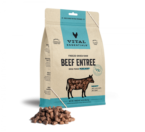 Vital Essentials Freeze Dried Grain Free Beef Mini Nibs Entree for Dogs Food