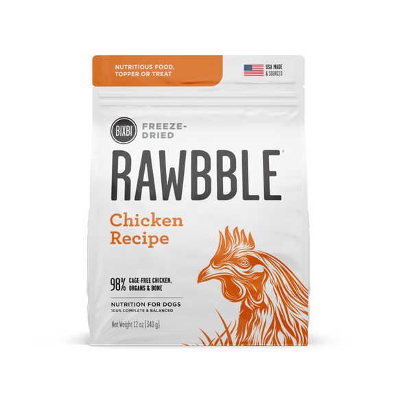 Bixbi Rawbble Freeze Dried Grain Free Chicken Recipe for Dogs