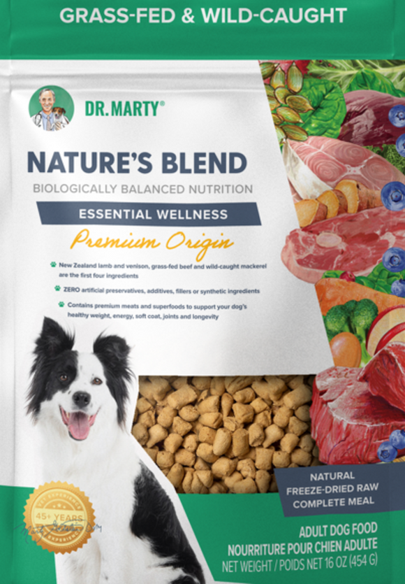 Dr Marty Natures Blend Essential Wellness Premium Origin Freeze Dried Raw Dog Food