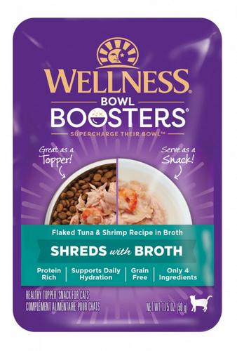 Wellness Bowl Boosters Flaked Tuna & Shrimp in Broth Wet Cat Topper