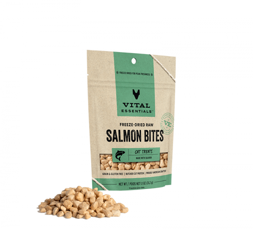 Vital Essentials Freeze Dried Salmon Bites Cat Treats