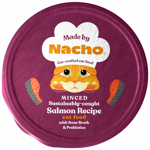 Made By Nacho Minced Sustainably-Caught Salmon Recipe Cat Food With Bone Broth And Prebiotics