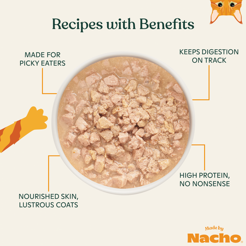 Made By Nacho Minced Grass-Fed, Grain-Finished Beef Recipe Cat Food With Bone Broth And Prebiotics