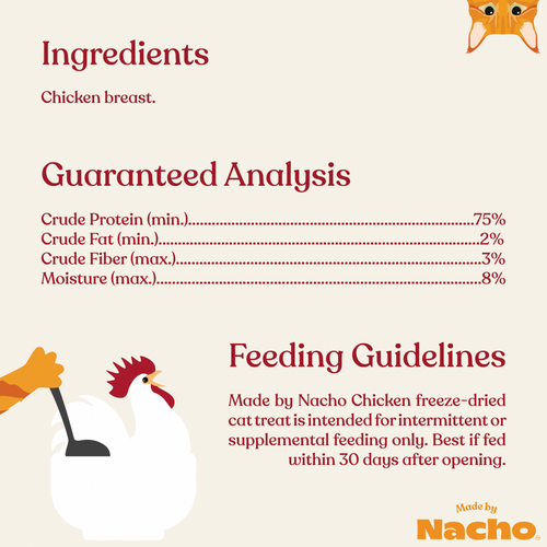 Made by Nacho Freeze Dried Chicken Breast Cat Treats