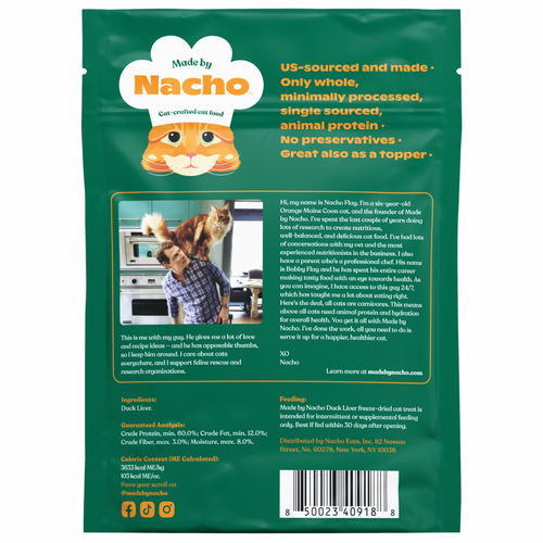 Made by Nacho Freeze Dried Duck Liver Cat Treats