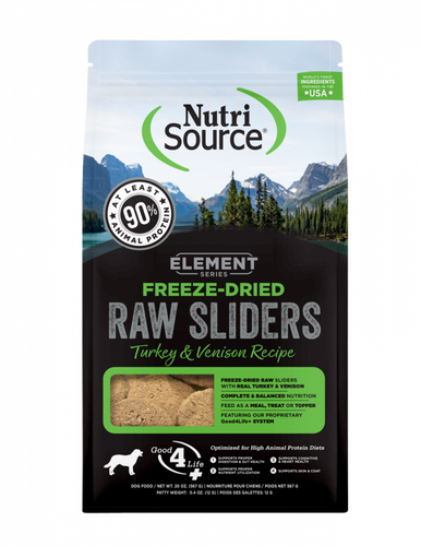 NutriSource Element Series Freeze Dried Raw Slider Turkey and Venison