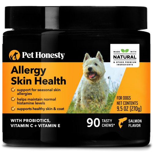 Pet Honesty Dog Allergy Skin Health Support Fish Oil Chews, Salmon