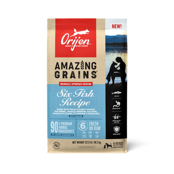 ORIJEN High Protein Amazing Grains Six Fish Recipe Dry Dog Food