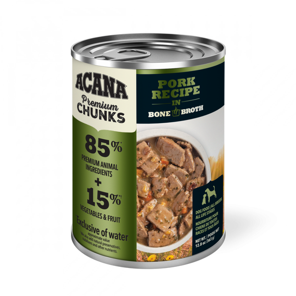 ACANA Premium Chunks Grainfree Pork Recipe in Bone Broth Wet Dog Food