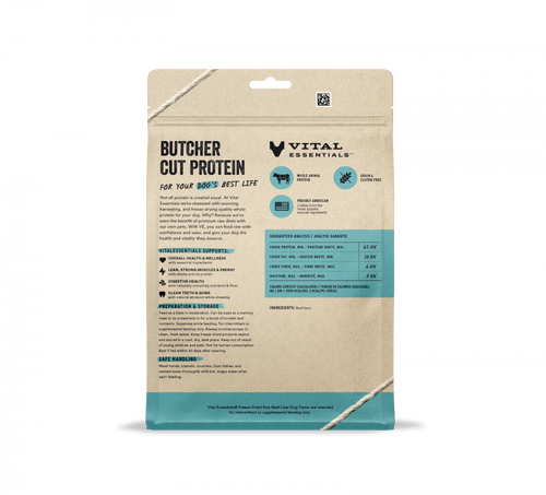 Vital Essentials Freeze Dried Raw Beef Liver Dog Treats