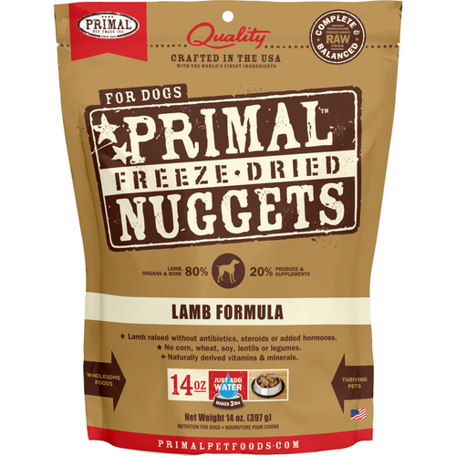 Primal Freeze Dried Nuggets Grain Free Lamb Formula Dog Food