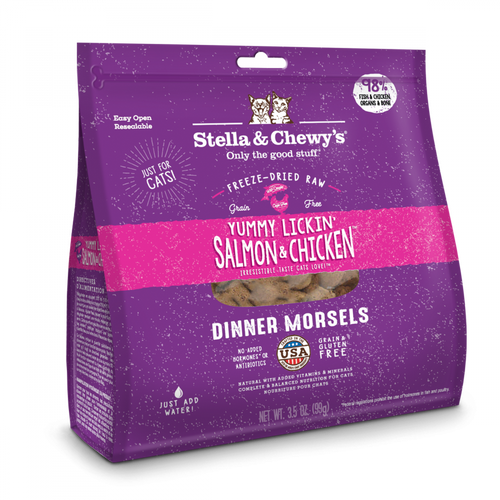 Stella & Chewy's Yummy Lickin' Salmon & Chicken Dinner Grain Free Freeze Dried Raw Cat Food