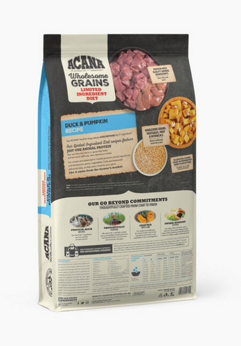 ACANA Wholesome Grains, Duck & Pumpkin Recipe, Limited Ingredient Diet Dry Dog Food