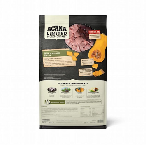 ACANA Singles Limited Ingredient Grain Free High Protein Pork Squash Recipe Dry Dog Food Serving NY NJ Pet Goods