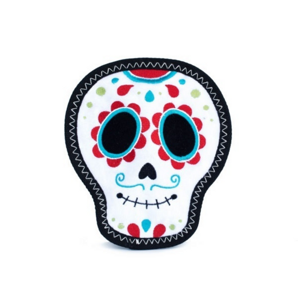 ZippyPaws Z-Stitch Santiago the Sugar Skull Plush Dog Toy