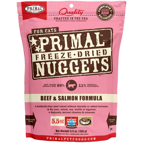 Primal Freeze Dried Nuggets Grain Free Beef & Salmon Formula Cat Food