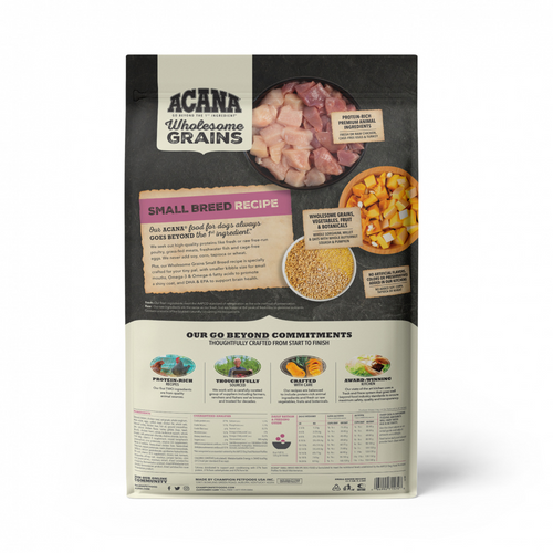 ACANA Wholesome Grains Small Breed Recipe, Real Chicken, Eggs & Turkey Dry Dog Food