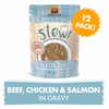 Weruva Classic Cat Stews! Kettle Call with Beef Chicken & Salmon in Gravy Canned Cat Food