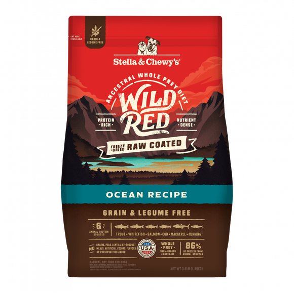 Stella & Chewy's Wild Red Dry Dog Food Raw Coated High Protein Grain & Legume Free Ocean Recipe