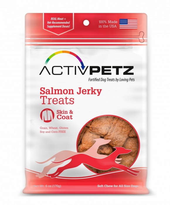 Loving Pets ActivPetz Grain Free Salmon Jerky Skin and Coat Health Dog Treats