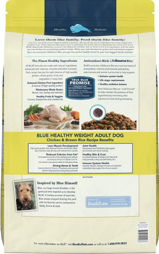 Blue Buffalo Life Protection Formula Healthy Weight Adult Chicken & Brown Rice Recipe Dry Dog Food