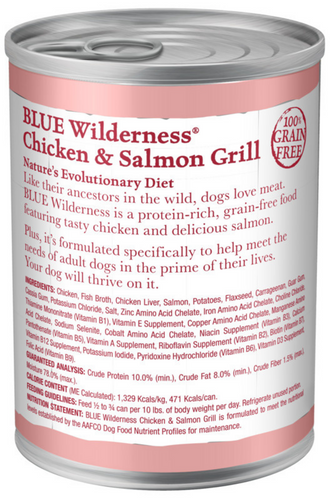 Blue Buffalo Wilderness High-Protein Grain-Free Chicken & Salmon Grill Adult Canned Dog Food