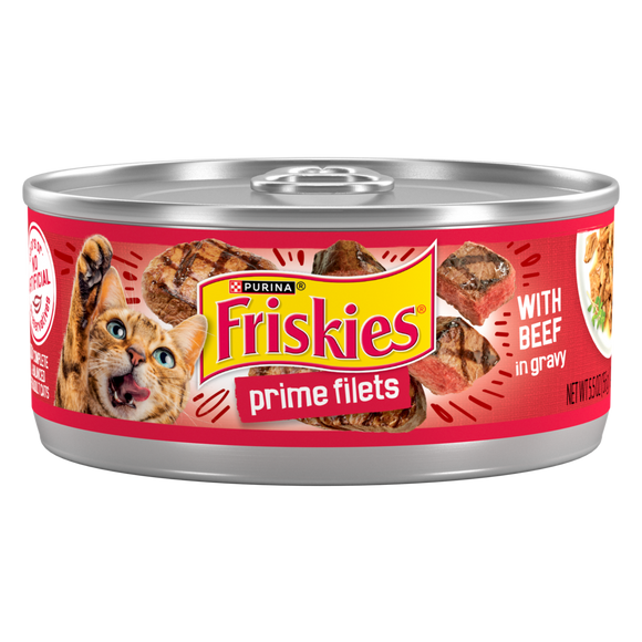 Friskies Prime Filets With Beef In Gravy Canned Cat Food