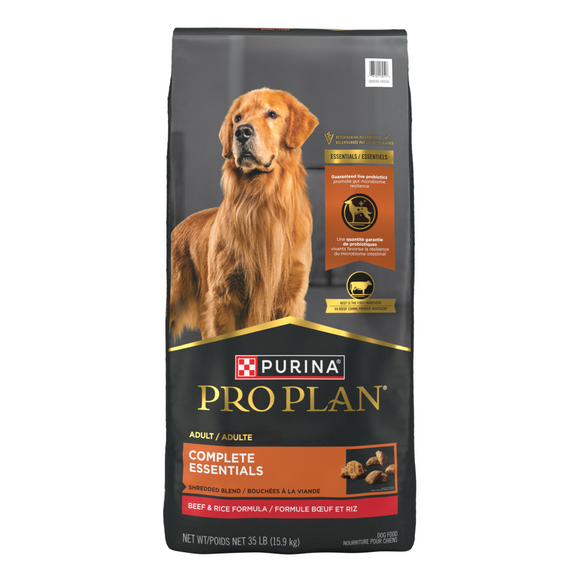 Purina Pro Plan Complete Essentials Adult Shredded Blend Beef & Rice Formula Dry Dog Food