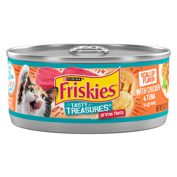 Friskies Tasty Treasures Gravy Chicken, Tuna & Scallop Wet Cat Food