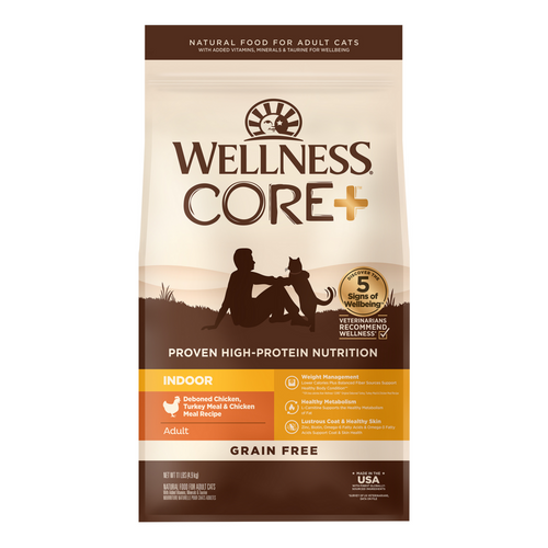 Wellness CORE Grain Free Natural Indoor Health Chicken and Turkey Recipe Dry Cat Food