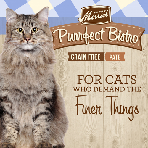 Merrick Purrfect Bistro Grain Free Premium Soft Canned Pate Adult Wet Cat Food, High Protein Tuna Recipe