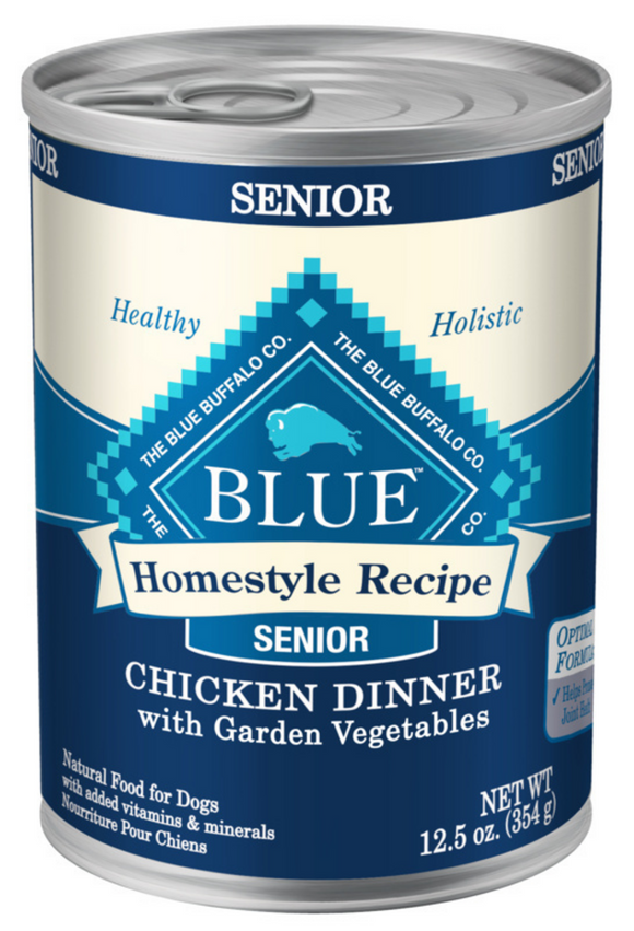 Blue Buffalo Homestyle Recipe Senior Chicken Dinner with Garden Vegetables Canned Dog Food