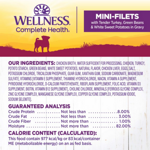 Wellness Petite Entrees Mini-Filets Grain Free Tender Turkey Recipe Wet Dog Food