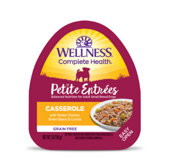 Wellness Petite Entrees Casserole Grain Free Natural Tender Chicken Recipe Wet Dog Food