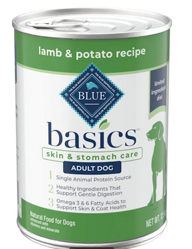 Blue Buffalo Basics Skin & Stomach Care Grain-Free Lamb & Potato Adult Canned Dog Food