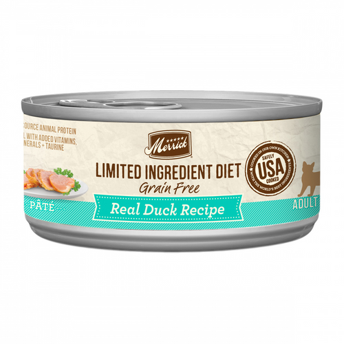 Merrick Limited Ingredient Diet Premium Grain Free And Natural Canned Pate Wet Cat Food, Duck Recipe