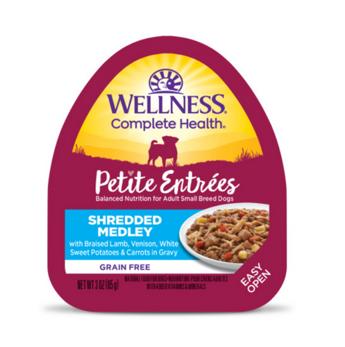 Wellness Petite Entrees Shredded Medley With Braised Lamb, Venison, White Sweet Potatoes & Carrots