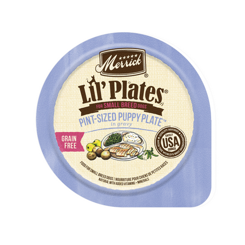 Merrick Lil Plates Small Breed Grain Free Pint Size Puppy Plate in Gravy Dog Food Tray Serving NY NJ Pet Goods