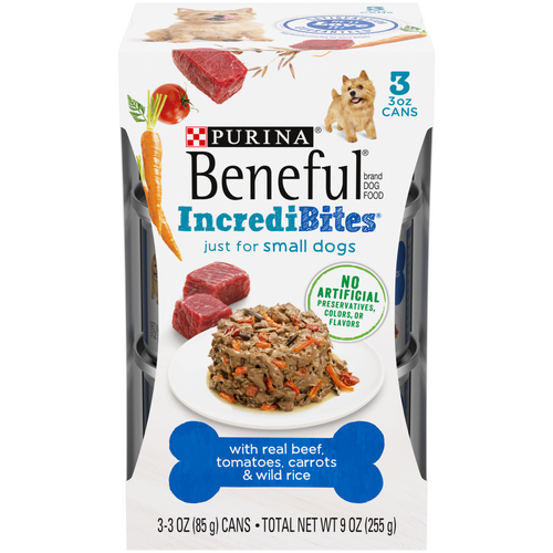 Beneful IncrediBites for Small Dogs with Beef Tomatoes Carrots and Wild Rice Canned Dog Food Serving NY NJ Pet Goods