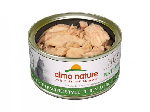 Almo Nature HQS Natural Cat Grain Free Additive Free Tuna In Broth Pacific Style Canned Cat Food