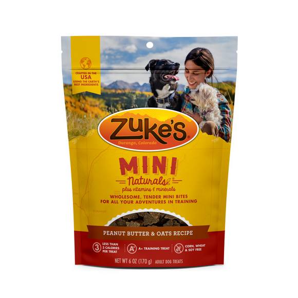 Zukes Mini Naturals Peanut Butter and Oat Dog Treats