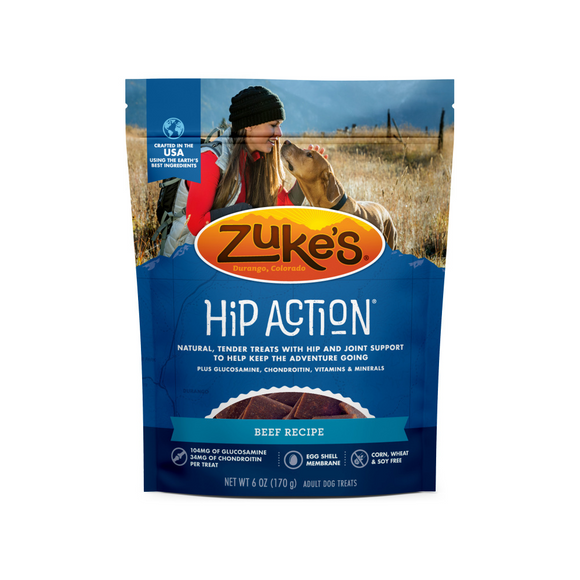 Zukes Hip Action Beef Dog Treats with Glucosamine and Chondroitin