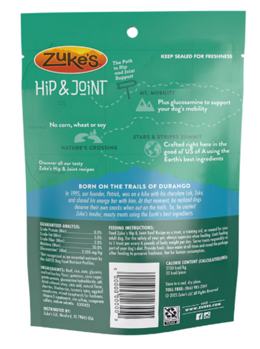 Zukes Hip Action Beef Dog Treats with Glucosamine and Chondroitin