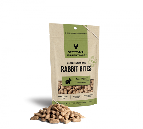 Vital Essentials Freeze Dried Rabbit Bites Vital Treats for Dogs