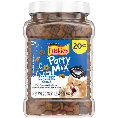 Friskies Party Mix Crunch Beachside Shrimp, Crab and Tuna Cat Treats