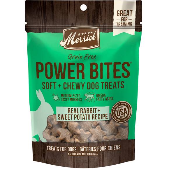 Merrick Power Bites Grain Free Rabbit Recipe Dog Treats