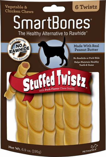 SmartBones Stuffed Twistz Peanut Butter Chew Dog Treats