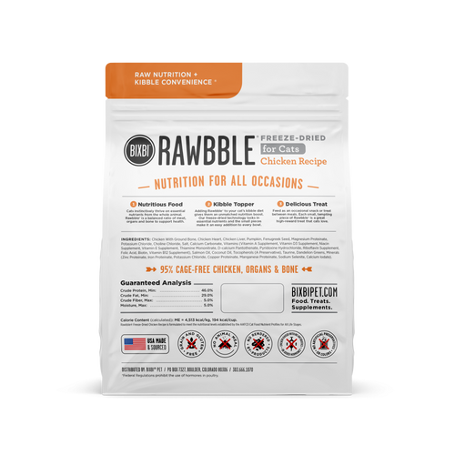 BIXBI RAWBBLE Chicken Freeze Dried for Cats