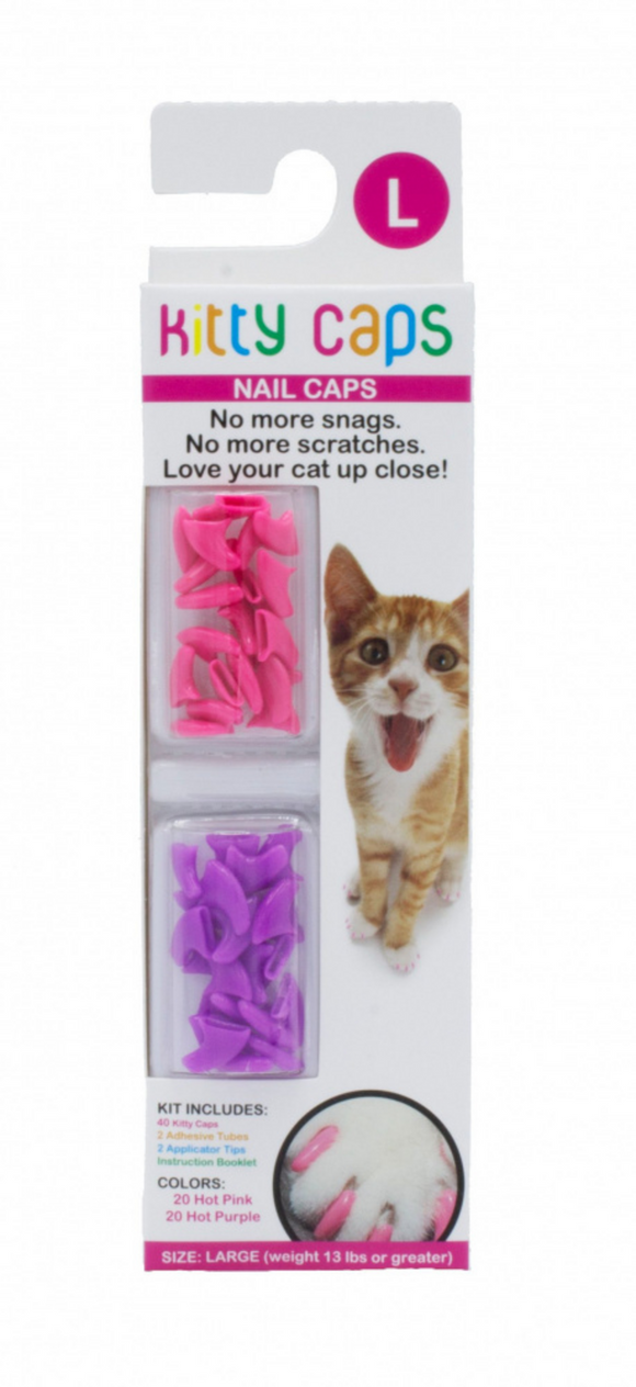 Kitty Caps Nail Caps Hot Purple and Hot Pink 40 Count